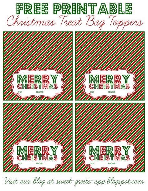 Free Printable Christmas Treat Bag Toppers Printables Imprimibles