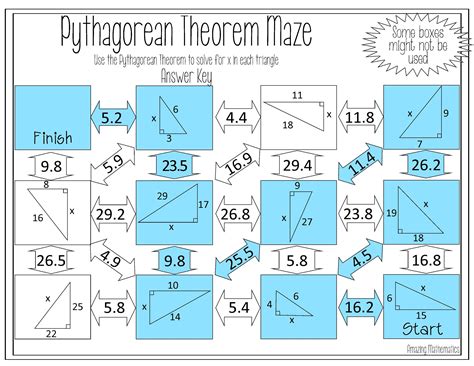 The hypotenuse leg (hl) theorem states that; Pythagorean Theorem Maze Worksheet | Pythagorean theorem, Math poster, Teaching geometry