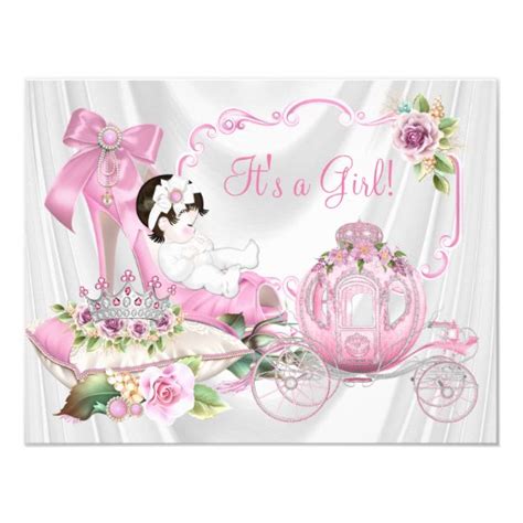 Pink Shoe Princess Baby Shower Invitation