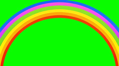 Rainbow Time On Green Screen With Animation Vfx For Video Editing