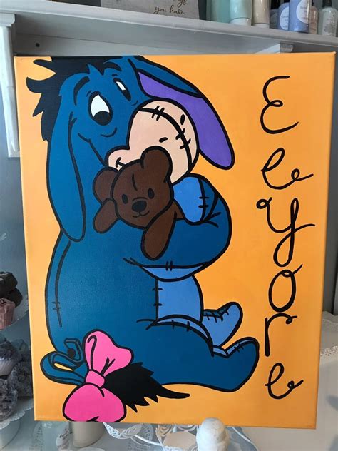 Eeyore Kids Canvas Painting Disney Canvas Paintings Simple Canvas
