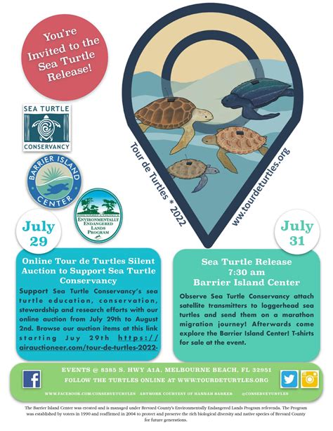 Youre Invited To The Tour De Turtles Sea Turtle Release On July 31