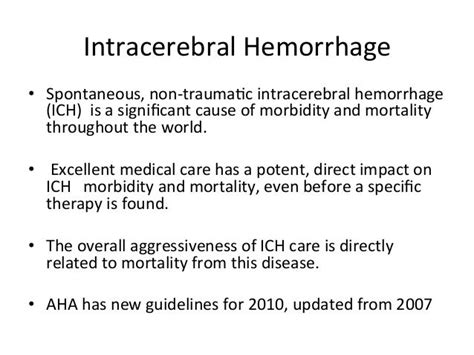 Intracerebral Hemorrhage Guidelines