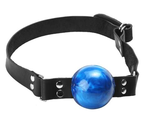 Blue Leather Ball Gag 669729081822 Ebay