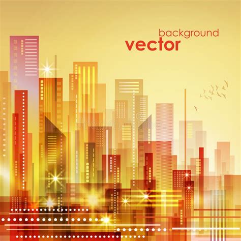 Colorful City Skyline Vector Illustration Stock Vector Illustration