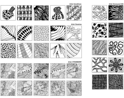 Patterns for doodling | 24 doodle patterns, zentangle patterns, mandala patterns. Art Forty-Two: Zentangle Pattern Swap
