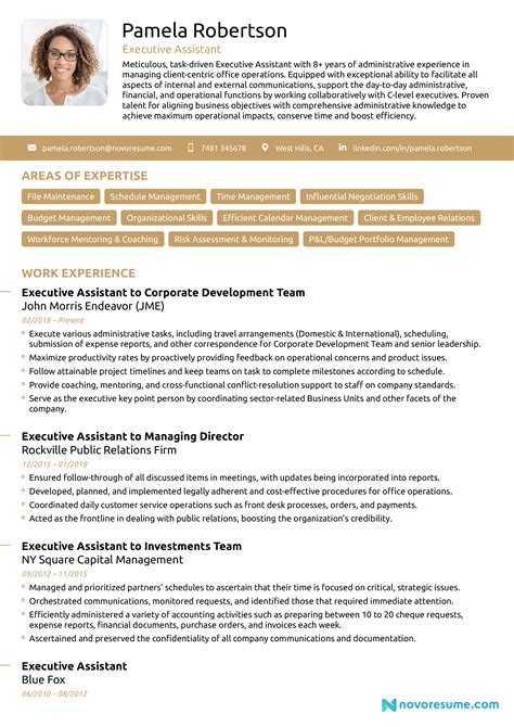 Executive Assistant Resume Examples Guide For