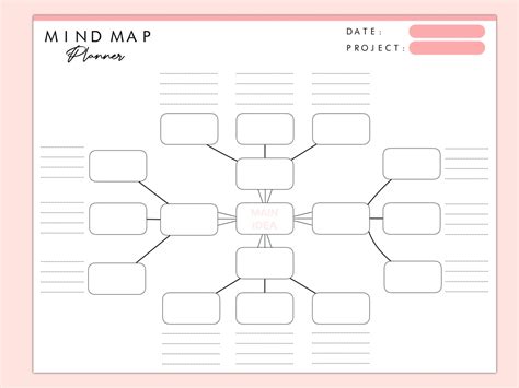 Printable Mind Map Planner Idea Board Mind Map Template Etsy