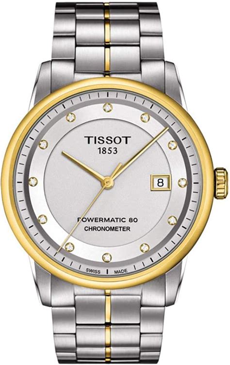 Tissot Luxury Automatic Diamond Silver Dial Two Tone Stainless Steel Mens Watch T0864082203600