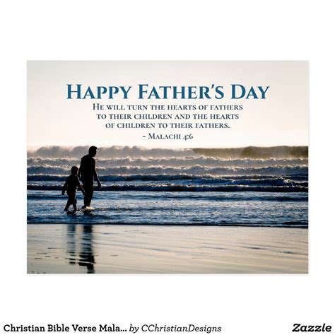 Christian Bible Verse Malachi 4 6 Father S Day Postcard Zazzle