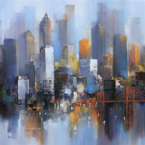 Wilfred Lang 08new York Abstract Art Painting Cityscape Art