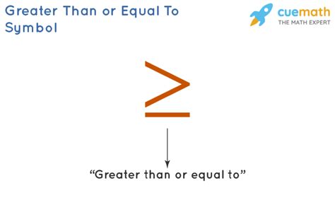 Greater Than Or Equal To Symbol Meaning Examples