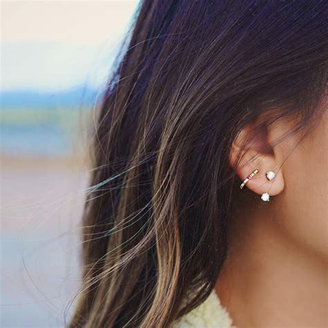 Saturday Ear Stack In 2020 Diamond Earrings Stud Earrings Ear Stack