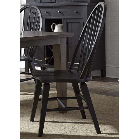 Liberty Furniture Hearthstone Windsor Back Dining Side Chair In Black