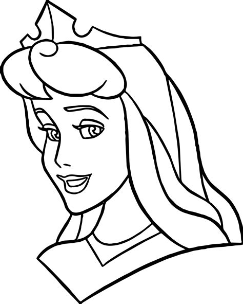 Disney Princess Sleeping Beauty Face Coloring Page
