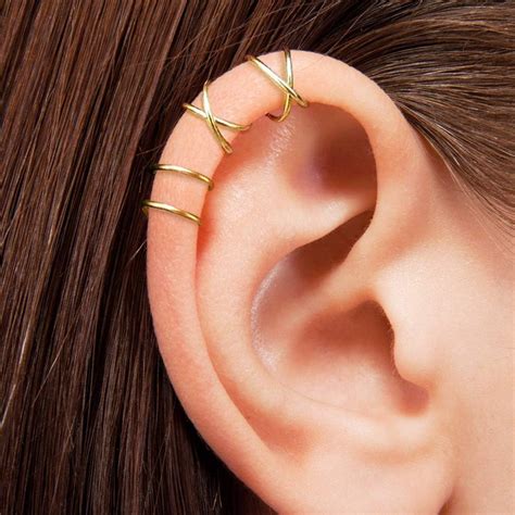 Pagow 4x Fake Helix Ear Cuff Cartilage Earring No Piercing Earcuff 925 Sterling