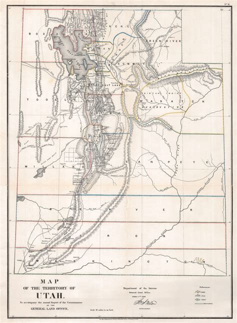 1866 Map Of The Territory Of Utah New World Cartographic