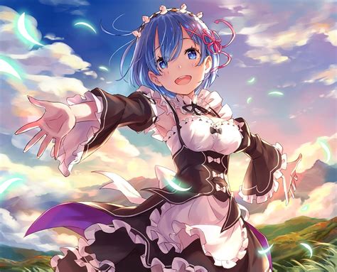 Illustration Anime Short Hair Sky Clouds Re Zero Kara Hajimeru