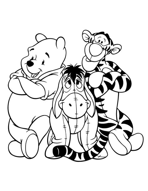 Winnie The Pooh Friends Coloring Page Coloring Pages Drawings Of Walt Disney Winnie Pooh And