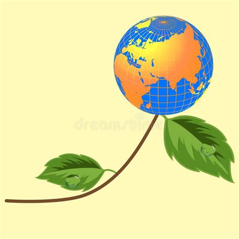 Earth Day The Concept Of Ecology Planet Earth Green Leaves Wit Stock