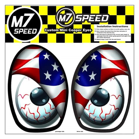 M7 Speed 92 9013 American Flag Color Underhood Eye Decal Set