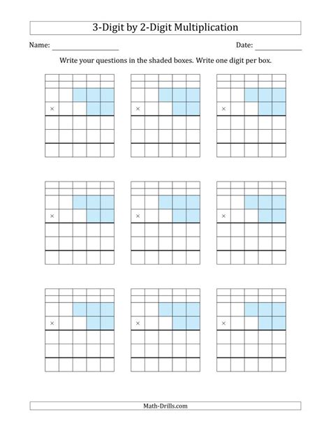 Multiplication On Grid Paper