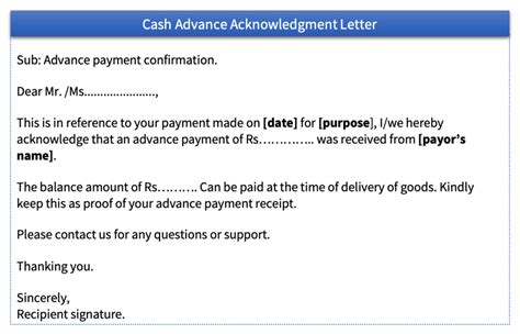 Sample Cash Acknowledgement Letters For Received Payment