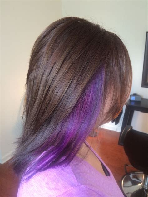 Purple Hair Hot Pink Brunette Brown Chunk Chunky Highlight