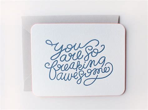You Are So Freaking Awesome Card Letter Stationery Moglea Cool Cards