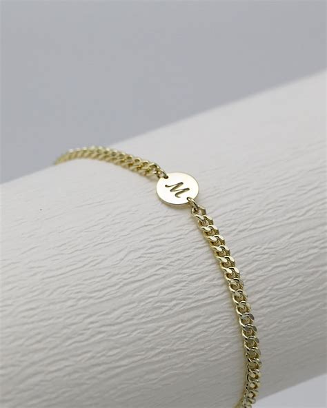 Initial Bracelet 14k Gold Filled Sterling Silver Or Rose Gold Etsy