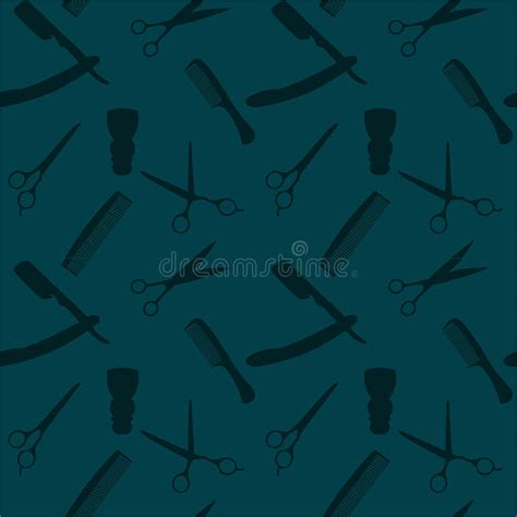 Barber Shop Or Hairdresser Background Seamless Pattern With