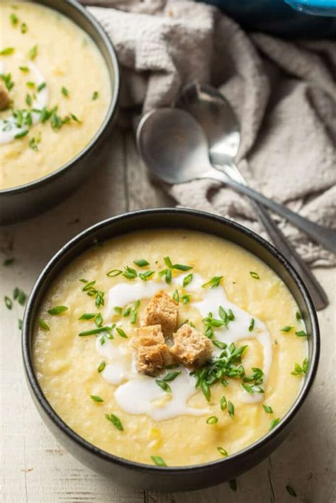 Rich Comforting Vegan Potato Leek Soup Connoisseurus Veg