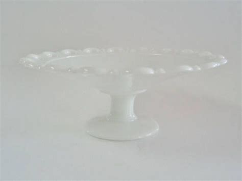 Vintage Milk Glass Lace Edge Pedestal Fruit Bowl Etsy Milk Glass
