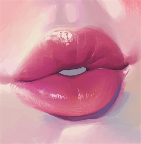 Gloss On Twitter Lips Painting Digital Art Tutorial Lip Drawing