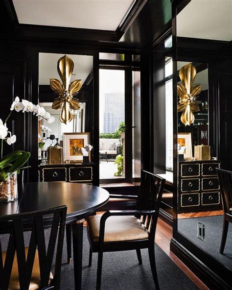 Gold And Black Glamorous Dining Room House Of Valentina Gold