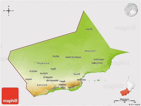 Physical 3d Map Of Dhofar Cropped Outside