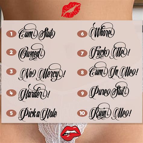 3x Kinky Adult Temporary Tattoos Tramp Stamps Ddlg Bdsm Etsy