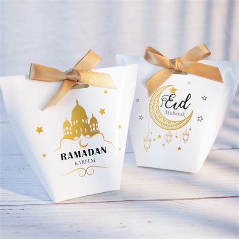 Bo Te Bonbons Happy Eid Mubarak Pi Ces Emballage Cadeau Pour