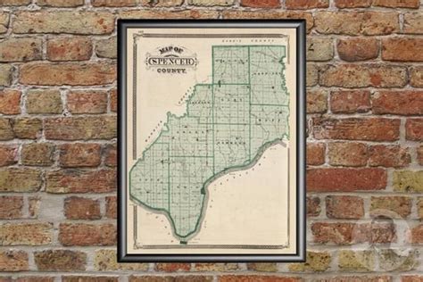 Spencer County Indiana Vintage Map From 1876 Old County Map Etsy