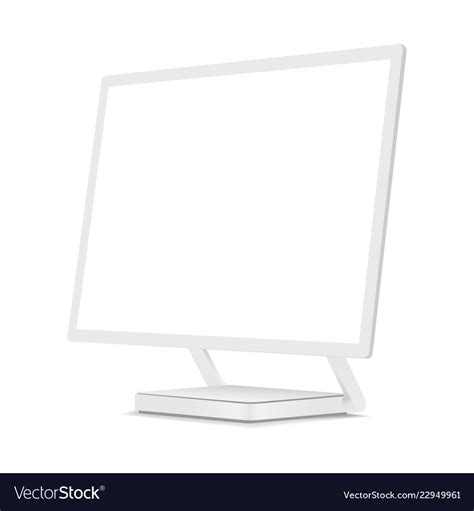 White Computer Monitor Mockup Royalty Free Vector Image