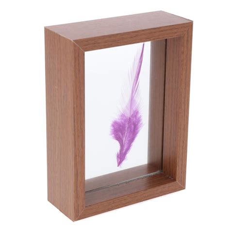 Double Sided Glass Frame Diy Plant Wood Frame Shadow Box With Brown