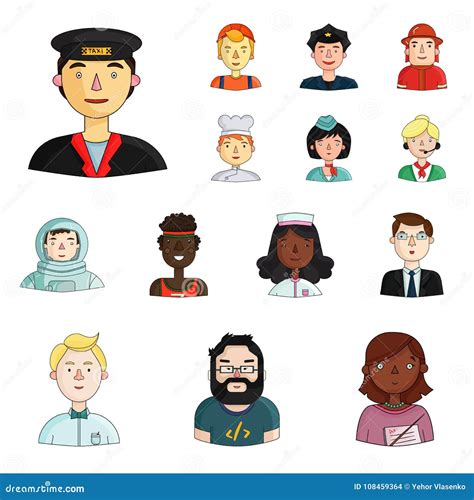 People Of Different Professions Cartoon Icons In Set Collection For