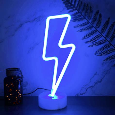 Buy Yiviyar Led Lights Lightning Bolt Led Neon Sign With Base Usb