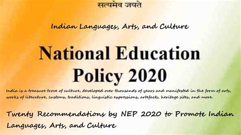 Twenty Recommendations By Nep 2020 To Promote Indian Languages Arts