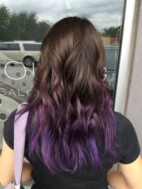 Purple balayage hair. Purple hair color tips. Purple ombre | Purple hair tips, Balayage hair ...