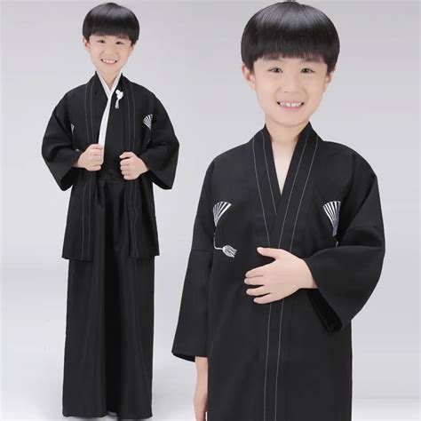 Children Kids Boys Japanese Baby Boys Kimono Kid Yukata Black Child