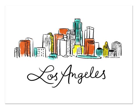 City Love Los Angeles Art Print 10x8 Shop Ann Shen Etsy Art