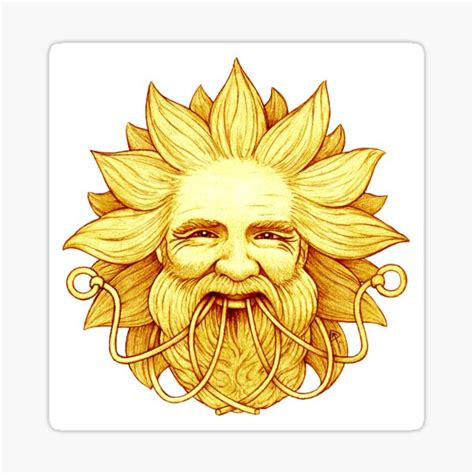 Ogma The Sun Faced Sticker By Yuri Leitch Redbubble