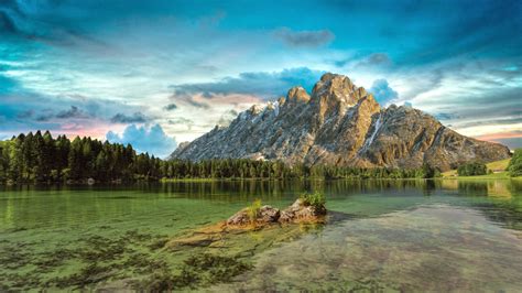 Download Mountains Lake Beautiful Scenery Nature Wallpaper 1366x768 Tablet Laptop