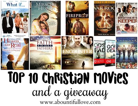 We list movie reviews, film trailers Top 10 Must Watch Christian Movies - A Bountiful Love